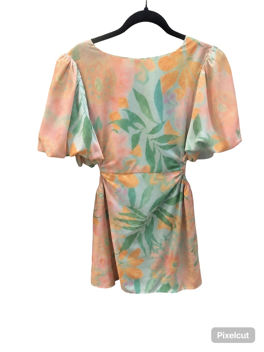 Pastel Floral Puff-Sleeve Women’s Top